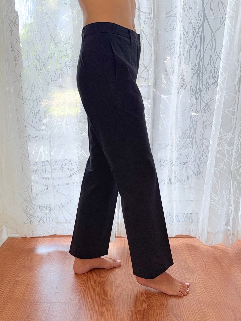 Jill Sander all black cotton dress pants trousers slacks - Picture 9 of 13